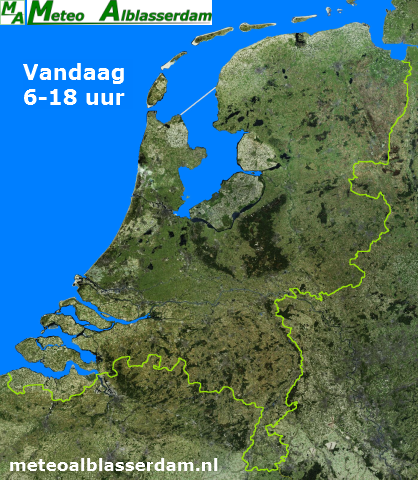 Weerkaart met weersverwachting voor Nederland vandaag